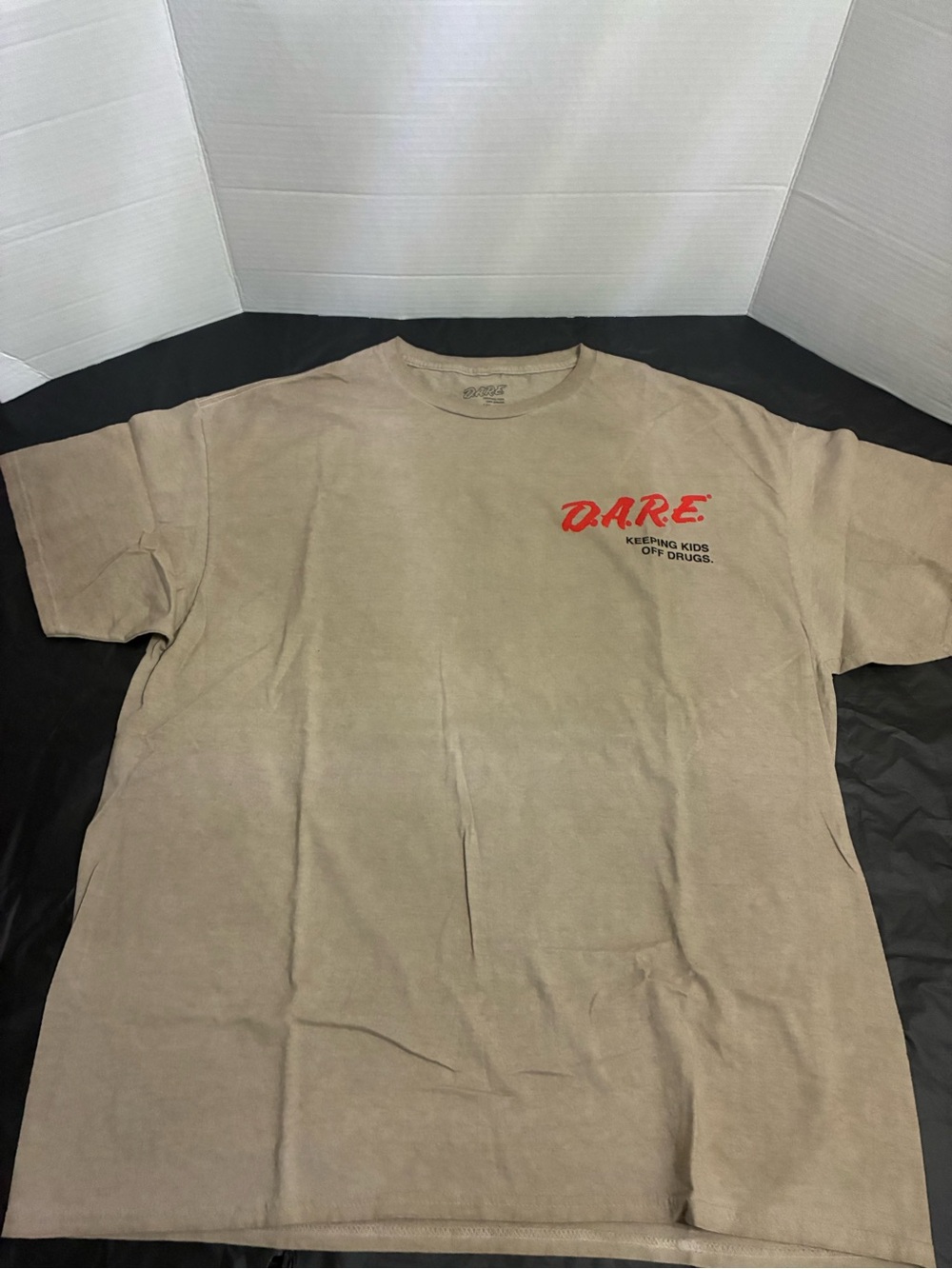 DARE Graphic Short Sleeve Tee - Tan with Red Logo